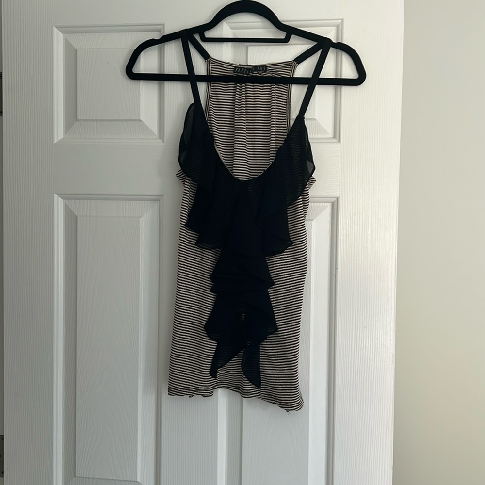 Gold, white and black tank
